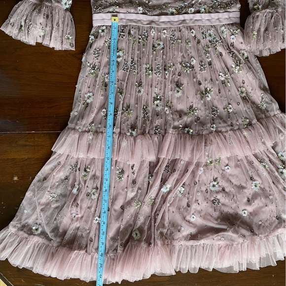 NWT Needle & Thread Pink Embellished Midi Dress - Picture 9 of 11